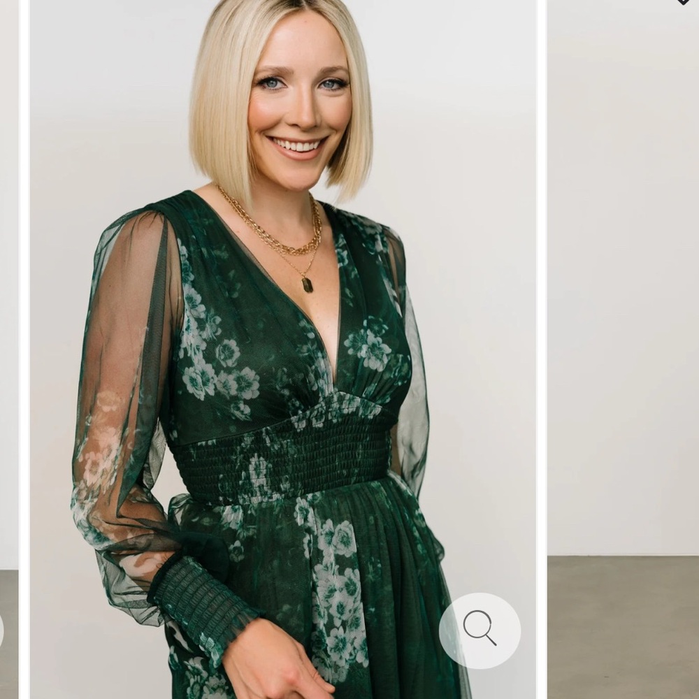 Baltic Born Green Floral Long Sleeve Dress beautiful floral balticborn - Picture 2 of 5